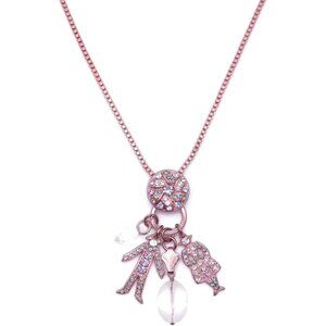 Mariana Ice Queen Rose Gold Long Pendant Charm Necklace Grey & Vitrail M1154 NWT